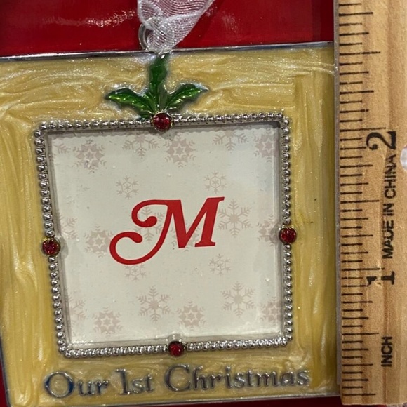 Our 1st First Christmas Holiday Photo Picture Ornament Wedding Marriage Couple - Picture 3 of 8
